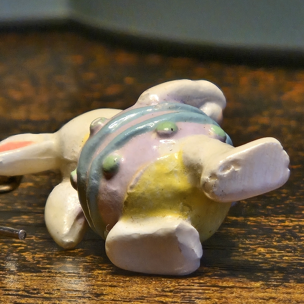 Bunnies Dressed As Easter Eggs Dangle Earrings with Pastel Colors - Picture 6 of 8